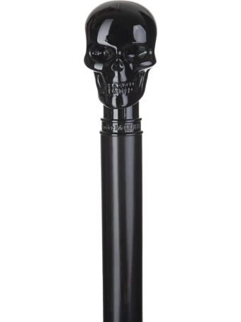 Alexander McQueen Man Black Skull Umbrella With Logo