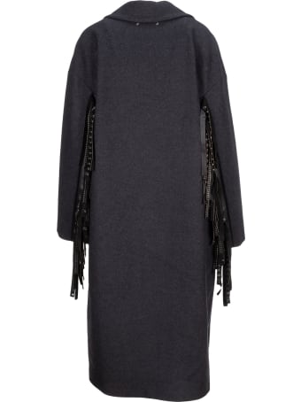 Golden Goose Wool Blend Single-breasted Fringed Coat