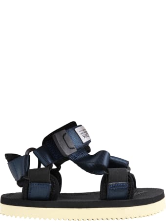 SUICOKE Blue "depa" Sandals For Kids With Logo