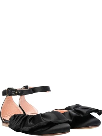 Elisabetta Franchi La Mia Bambina Black Ballet Flats