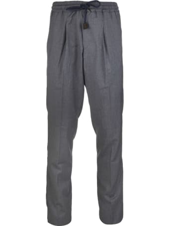 Fedeli Man Grey Tailored Trousers With Elasticated Waist