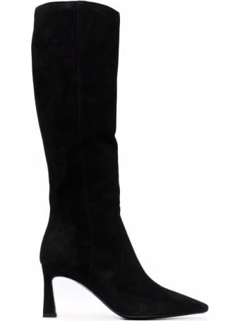 Pollini Suede Point Toe 75 Heel Knee Boots