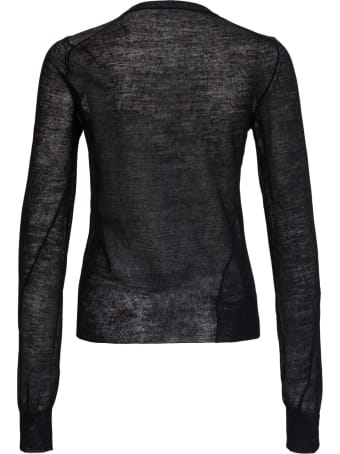 Jil Sander Wool Fitted Black Sweater