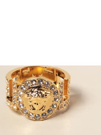 Versace Jewel Icon Versace Ring With Medusa Head And Crystals