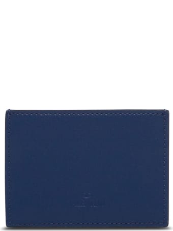 Valentino Garavani Vltn Card Holder In Blue Leather