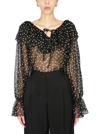 Saint Laurent Polka Dot Silk Shirt