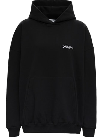 Balenciaga Oversize Organic Cotton Hoodie With Logo