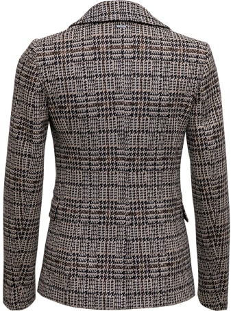 Liu-Jo Single-breasted Jacquard Houndstooth Jacket
