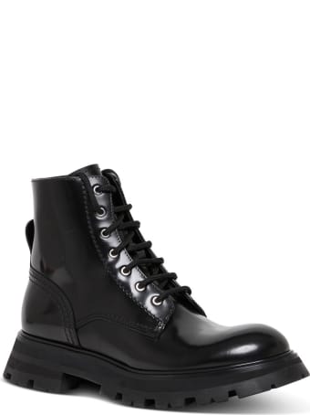 Alexander McQueen Wander Leather Ankle Boots
