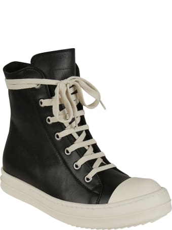 Rick Owens Side Zipped Lace-up Ankle Boots