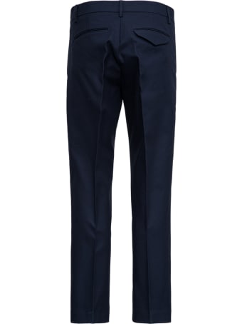 costumein Blue Tailored Cotton Gabardine Trousers