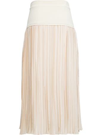 Jil Sander Beige Pleated Skirt