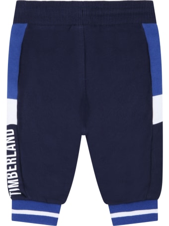 Timberland Blue Sweatpant For Baby Boy With Logo