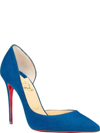 Christian Louboutin Blue Suede Iriza 100 Pumps