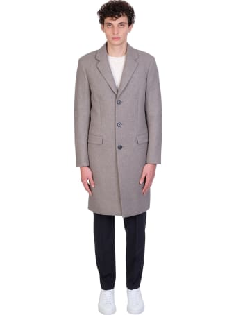 Theory Coat In Grey Wool