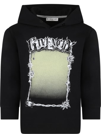 Givenchy Black Sweatshirt For Boy With Prints