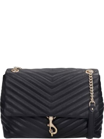 Rebecca Minkoff Edie Flap Shoulder Bag In Black Leather