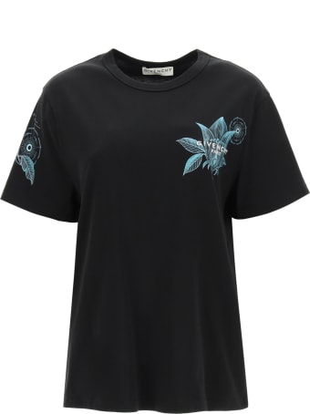 Givenchy Flower T-shirt With Logo