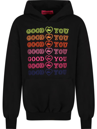IRENEISGOOD Black Sweatshirt For Girl With Writings