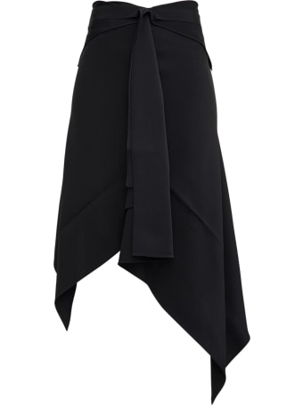Givenchy Black Asymmetrical Viscose Blend Skirt