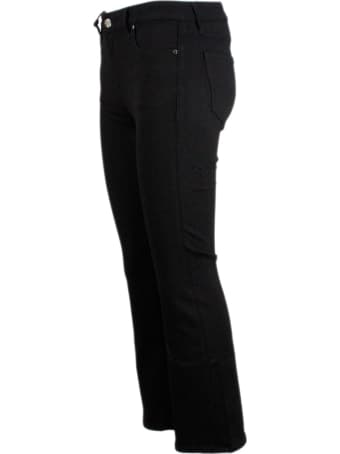 Sartoria Tramarossa White Flair Trousers In Cotton Bull With 5 Stretch Pockets With Trumpet Bottom
