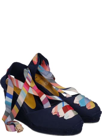 Castañer by Paul Smith Coralia C Ps Wedges In Blue Canvas