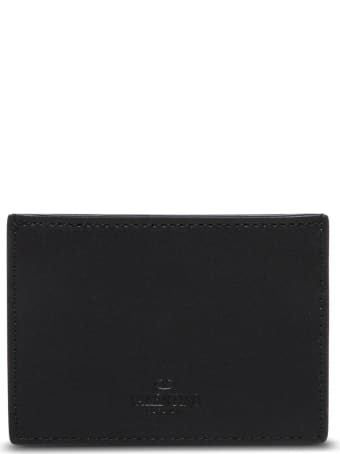 Valentino Garavani Brown Leather Card Holder With Logo