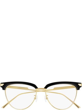 Bottega Veneta Bottega Veneta Bv1010o Black & Gold Glasses