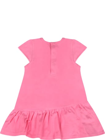 Little Marc Jacobs Pink Dress For Baby Girl With Logo