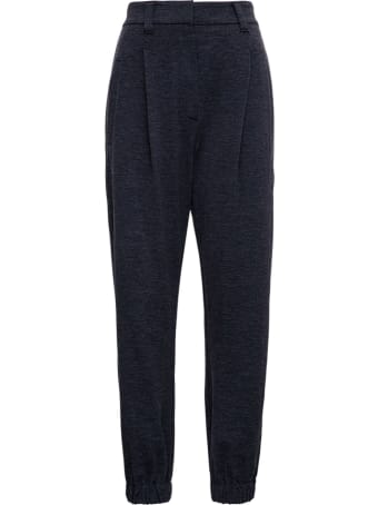 Brunello Cucinelli Blue Wool Blend Pants