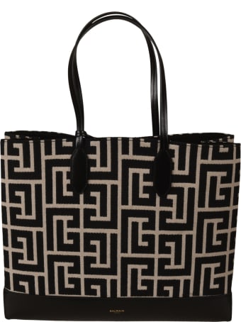 Balmain All-over Logo Top Handle Tote
