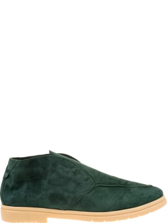 Andrea Ventura Green Rolex Ankle Boot Without Laces In Leather