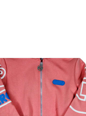 GCDS Cotton Sweatshirt With Zip And Hood With Logo Lettering On The Sleeves