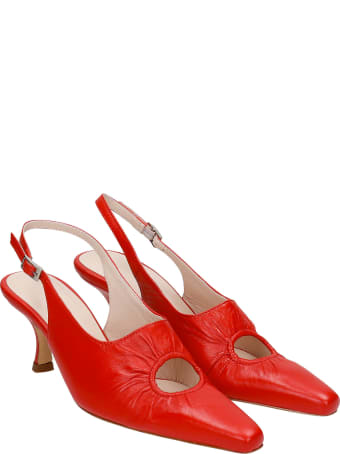 Kalda Peki Pumps In Red Leather