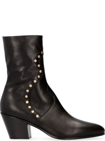 Celine Studded Leather Ankle Boots