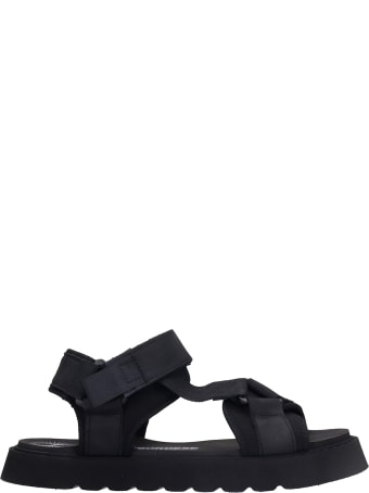 Bruno Bordese Surf Sandal Flats In Black Synthetic Fibers