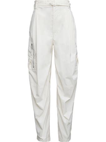 Bottega Veneta White Stretch Technical Wool Cargo Pants