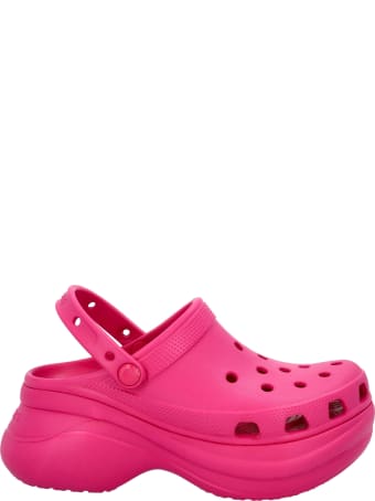 pink high top crocs