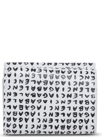 Balenciaga Leather Wallet With Allover Logo Print