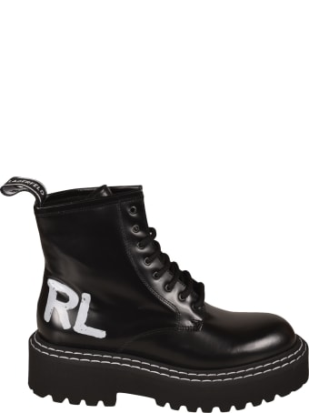 Karl Lagerfeld Brush Logo Hi Lace Boots