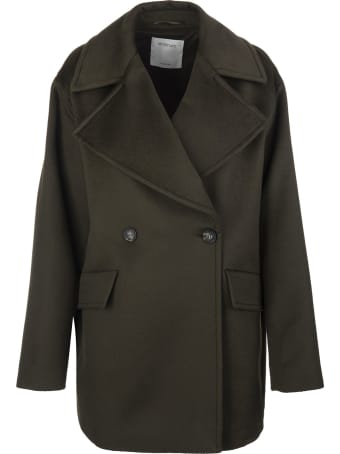 SportMax Military Green Austria Double-breasted Coat