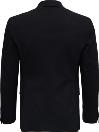 Tonello Double-breasted Black Wool Jacket