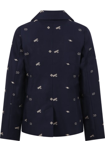 Gucci Blue Jacket For Boy With Double Gg