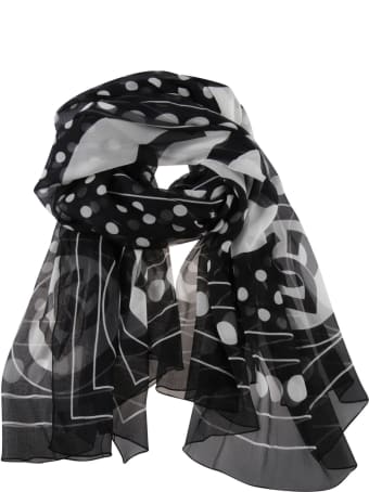 Dolce & Gabbana Polka Dot Logo Print Scarf