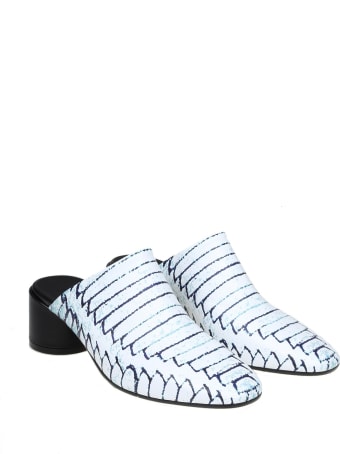 MM6 Maison Margiela Mm6 Sabot In Black And White Leather