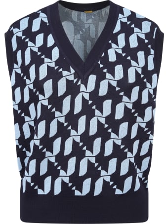 Dodo Bar Or Gilet Maglia Collo V Blu