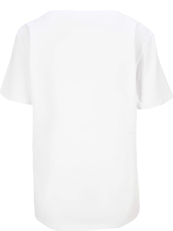 Golden Goose White Star Collection T-shirt With Star In Gold Glitter On The Front