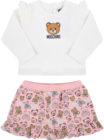 Moschino Multicolor Set For Baby Girl With Teddy Bears