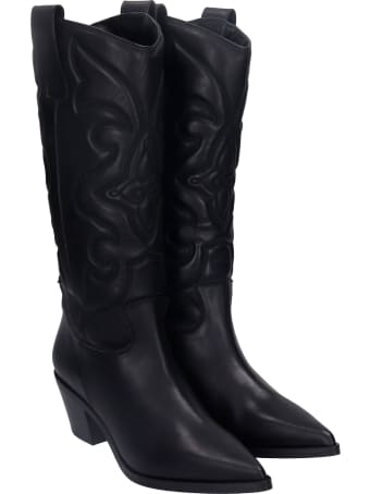 Alchimia Texan Boots In Black Leather