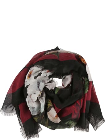 Dolce & Gabbana Fringed Edge Floral Print Scarf